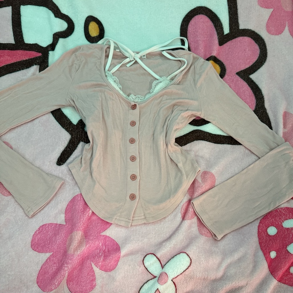 Women's Pink Button-Up Top